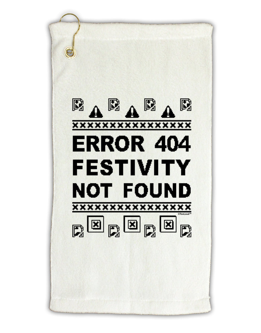 Error 404 Festivity Not Found Micro Terry Gromet Golf Towel 16 x 25 inch by TooLoud-Golf Towel-TooLoud-White-Davson Sales