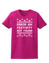 Error 404 Festivity Not Found Womens Dark T-Shirt-TooLoud-Hot-Pink-Small-Davson Sales