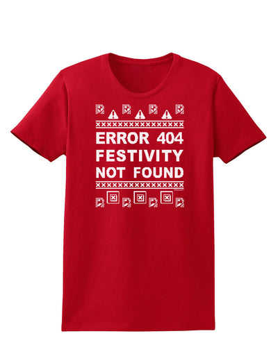 Error 404 Festivity Not Found Womens Dark T-Shirt-TooLoud-Red-X-Small-Davson Sales