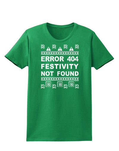 Error 404 Festivity Not Found Womens Dark T-Shirt-TooLoud-Kelly-Green-X-Small-Davson Sales