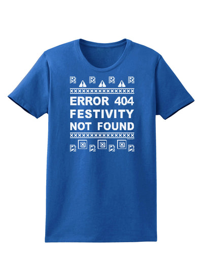 Error 404 Festivity Not Found Womens Dark T-Shirt-TooLoud-Royal-Blue-X-Small-Davson Sales