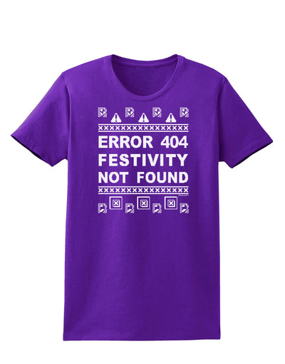 Error 404 Festivity Not Found Womens Dark T-Shirt-TooLoud-Purple-X-Small-Davson Sales