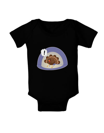 Escaping Turkey - Funny Thanksgiving Baby Romper Bodysuit Dark-Baby Romper-TooLoud-Black-06-Months-Davson Sales