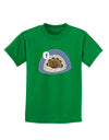 Escaping Turkey - Funny Thanksgiving Childrens Dark T-Shirt-Childrens T-Shirt-TooLoud-Kelly-Green-X-Small-Davson Sales