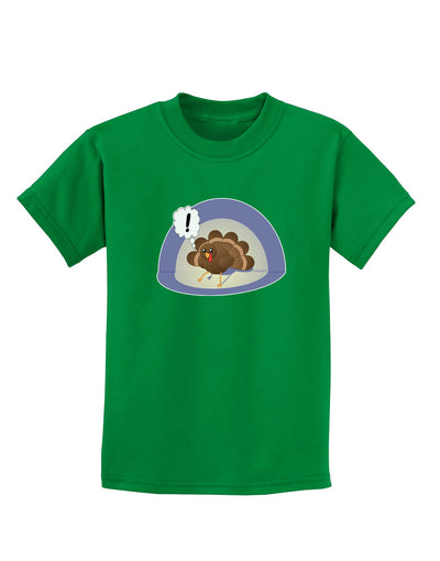 Escaping Turkey - Funny Thanksgiving Childrens Dark T-Shirt-Childrens T-Shirt-TooLoud-Kelly-Green-X-Small-Davson Sales