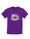 Escaping Turkey - Funny Thanksgiving Childrens Dark T-Shirt-Childrens T-Shirt-TooLoud-Purple-X-Small-Davson Sales