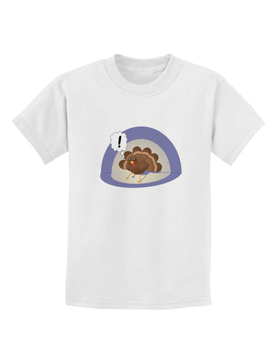 Escaping Turkey - Funny Thanksgiving Childrens T-Shirt-Childrens T-Shirt-TooLoud-White-X-Small-Davson Sales