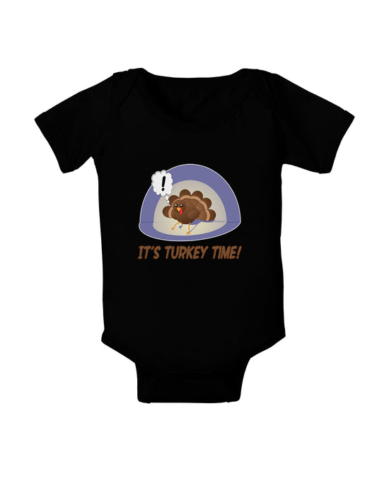 Escaping Turkey - Turkey Time Funny Baby Romper Bodysuit Dark-Baby Romper-TooLoud-Black-06-Months-Davson Sales