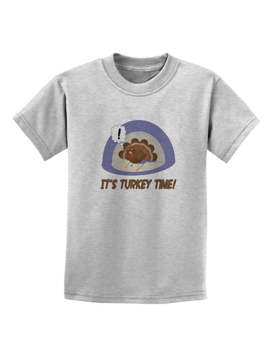 Escaping Turkey - Turkey Time Funny Childrens T-Shirt-Childrens T-Shirt-TooLoud-AshGray-X-Small-Davson Sales