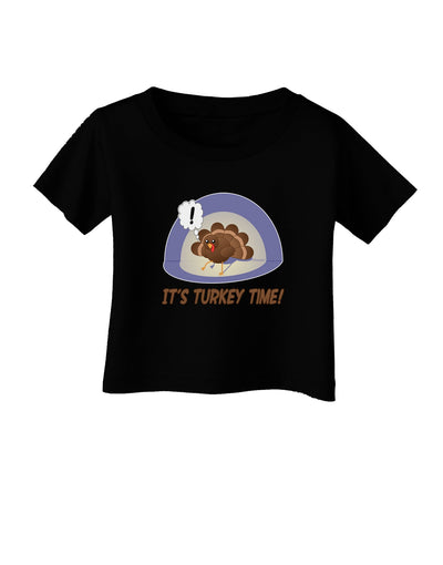 Escaping Turkey - Turkey Time Funny Infant T-Shirt Dark-Infant T-Shirt-TooLoud-Black-06-Months-Davson Sales