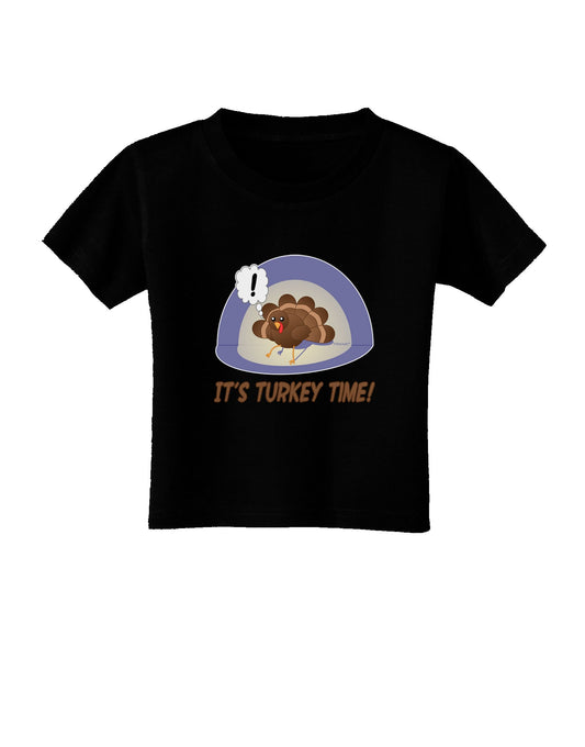 Escaping Turkey - Turkey Time Funny Toddler T-Shirt Dark-Toddler T-Shirt-TooLoud-Black-06-Months-Davson Sales