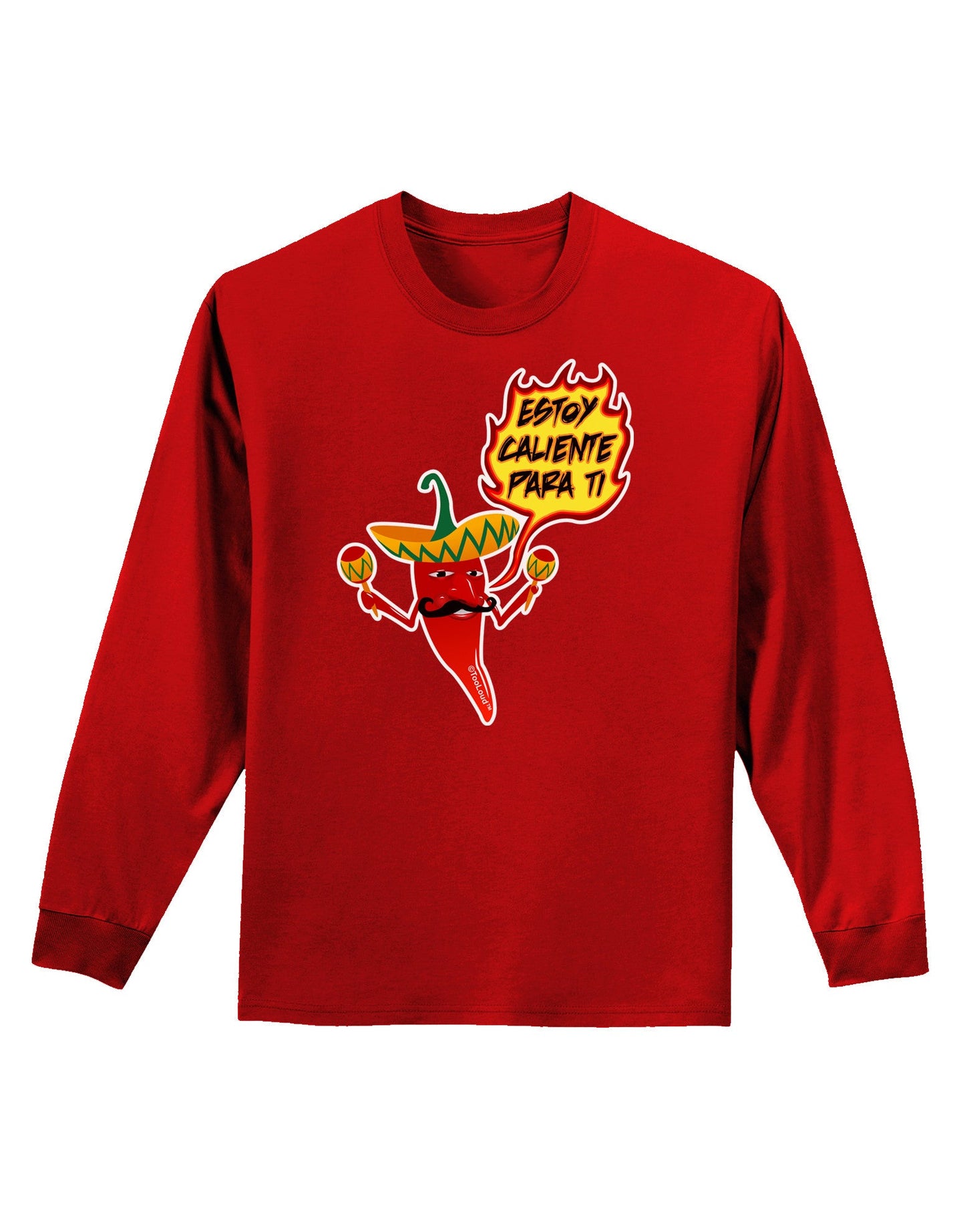 Estoy Caliente Para Ti Adult Long Sleeve Dark T-Shirt-TooLoud-Red-Small-Davson Sales