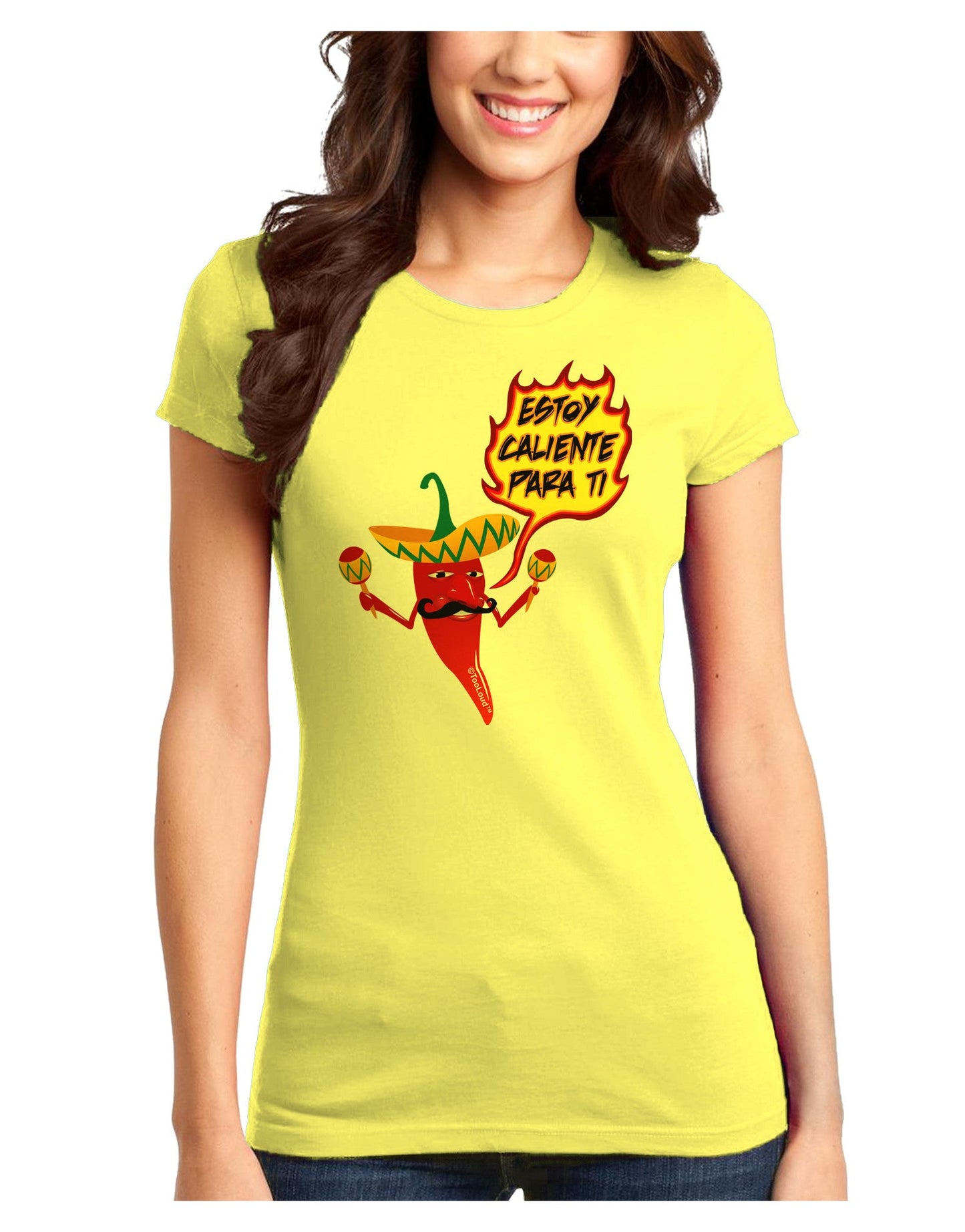 Estoy Caliente Para Ti Juniors T-Shirt-Womens Juniors T-Shirt-TooLoud-Yellow-Juniors Fitted X-Small-Davson Sales