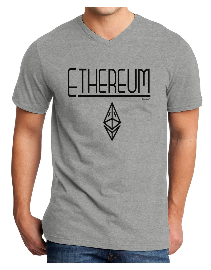 Ethereum with logo Adult V-Neck T-shirt-Mens T-Shirt-TooLoud-White-Small-Davson Sales