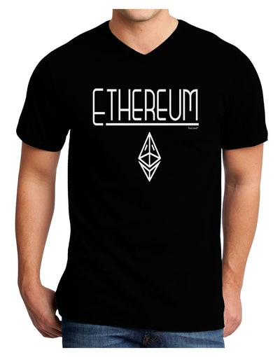 Ethereum with logo Adult V-Neck T-shirt-Mens T-Shirt-TooLoud-Black-Small-Davson Sales