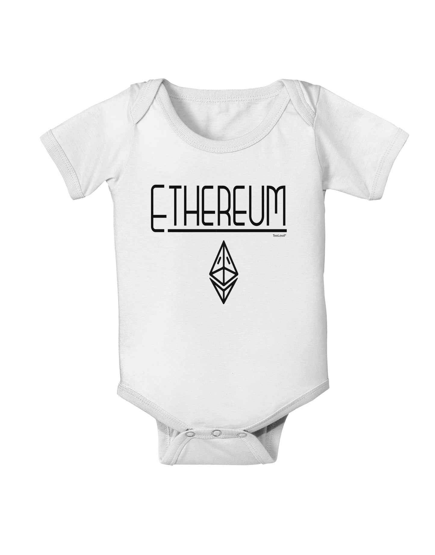 Ethereum with logo Baby Romper Bodysuit-Baby Romper-TooLoud-White-06-Months-Davson Sales
