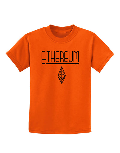 Ethereum with logo Childrens T-Shirt-Childrens T-Shirt-TooLoud-Orange-X-Small-Davson Sales