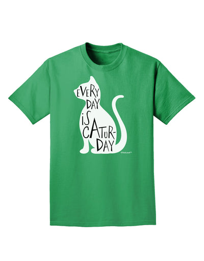 Every Day Is Caturday Cat Silhouette Adult Dark T-Shirt by TooLoud-Mens T-Shirt-TooLoud-Kelly-Green-Small-Davson Sales