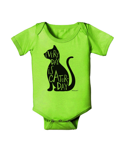 Every Day Is Caturday Cat Silhouette Baby Romper Bodysuit by TooLoud-Baby Romper-TooLoud-Lime-Green-06-Months-Davson Sales