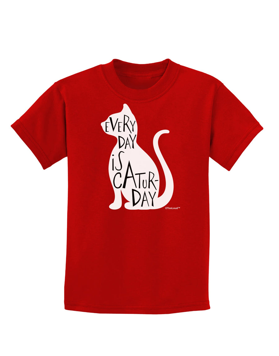 Every Day Is Caturday Cat Silhouette Childrens Dark T-Shirt by TooLoud-Childrens T-Shirt-TooLoud-Black-X-Small-Davson Sales