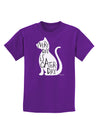 Every Day Is Caturday Cat Silhouette Childrens Dark T-Shirt by TooLoud-Childrens T-Shirt-TooLoud-Purple-X-Small-Davson Sales