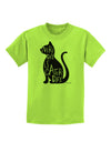 Every Day Is Caturday Cat Silhouette Childrens T-Shirt by TooLoud-Childrens T-Shirt-TooLoud-Lime-Green-X-Small-Davson Sales