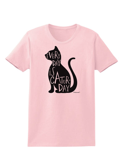 Every Day Is Caturday Cat Silhouette Womens T-Shirt by TooLoud-Womens T-Shirt-TooLoud-PalePink-X-Small-Davson Sales