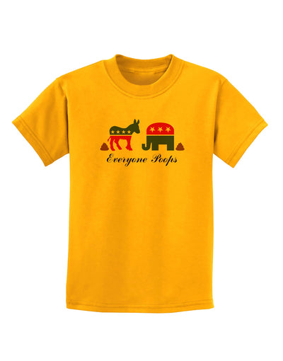 Everyone Poops Donkey Elephant Childrens T-Shirt-Childrens T-Shirt-TooLoud-Gold-X-Small-Davson Sales