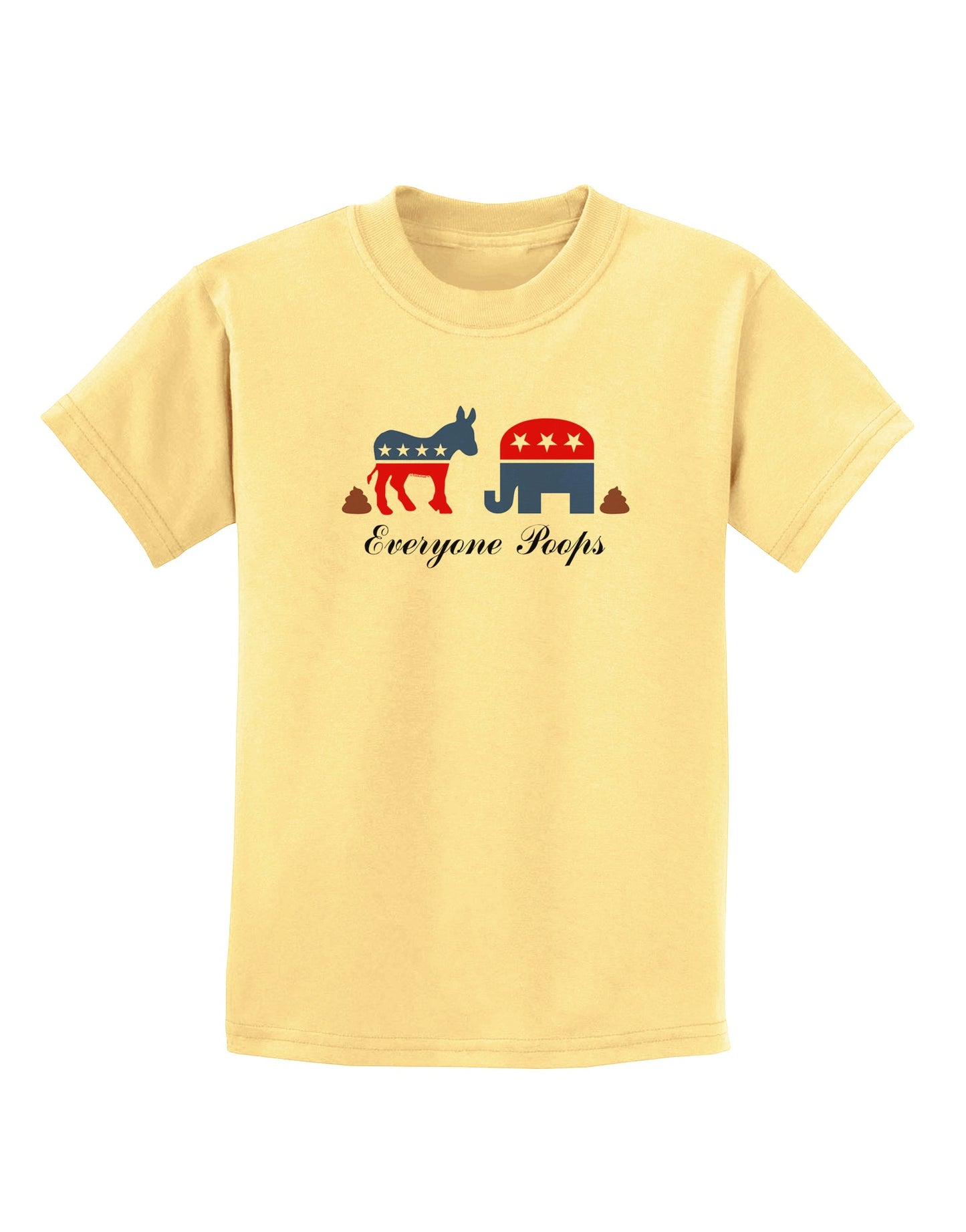 Everyone Poops Donkey Elephant Childrens T-Shirt-Childrens T-Shirt-TooLoud-Daffodil-Yellow-X-Small-Davson Sales