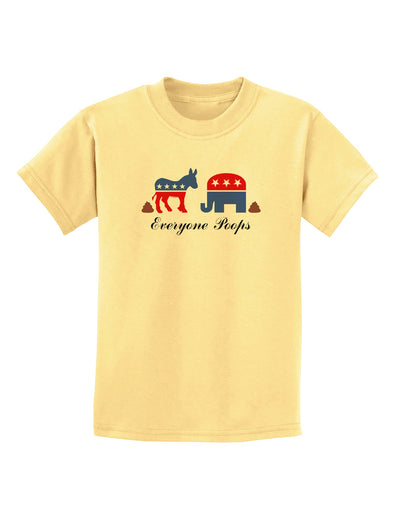 Everyone Poops Donkey Elephant Childrens T-Shirt-Childrens T-Shirt-TooLoud-Daffodil-Yellow-X-Small-Davson Sales