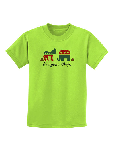 Everyone Poops Donkey Elephant Childrens T-Shirt-Childrens T-Shirt-TooLoud-Lime-Green-X-Small-Davson Sales