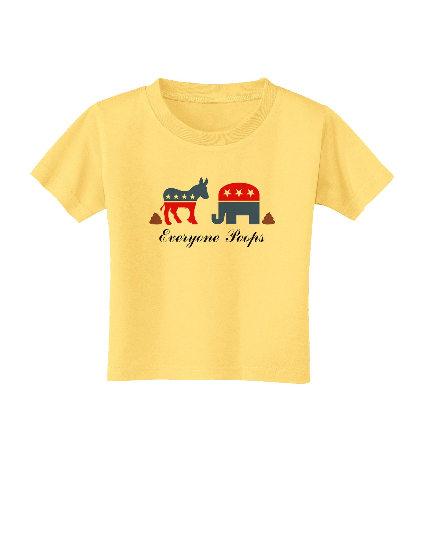 Everyone Poops Donkey Elephant Toddler T-Shirt-Toddler T-Shirt-TooLoud-Daffodil-Yellow-2T-Davson Sales