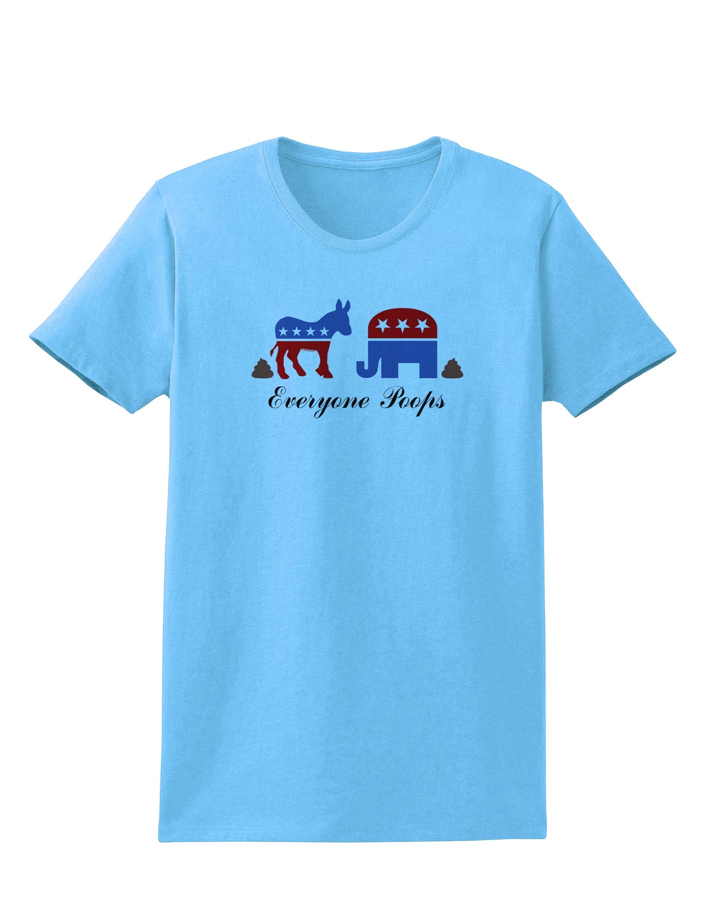 Everyone Poops Donkey Elephant Womens T-Shirt-Womens T-Shirt-TooLoud-Aquatic-Blue-X-Small-Davson Sales