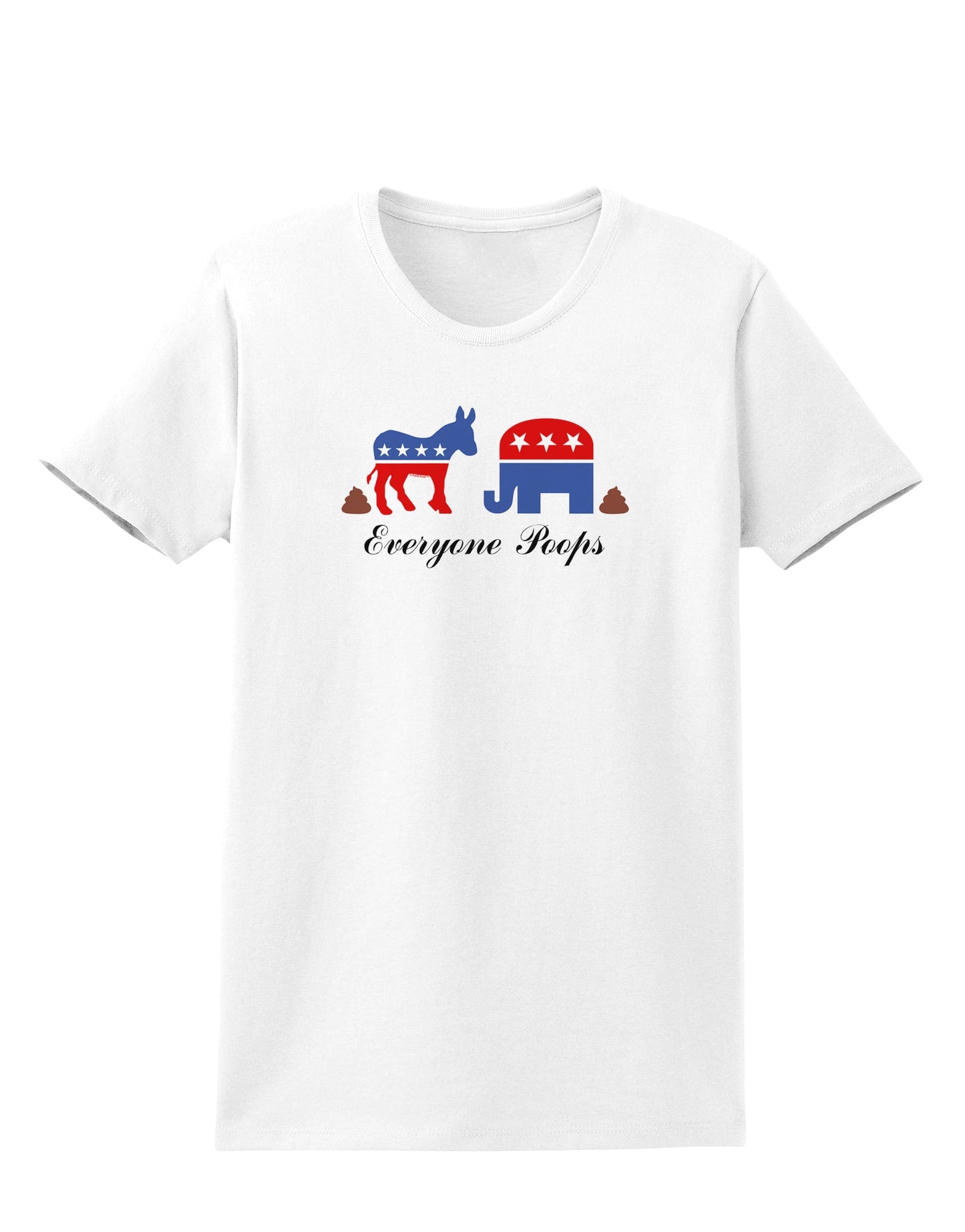 Everyone Poops Donkey Elephant Womens T-Shirt-Womens T-Shirt-TooLoud-White-X-Small-Davson Sales