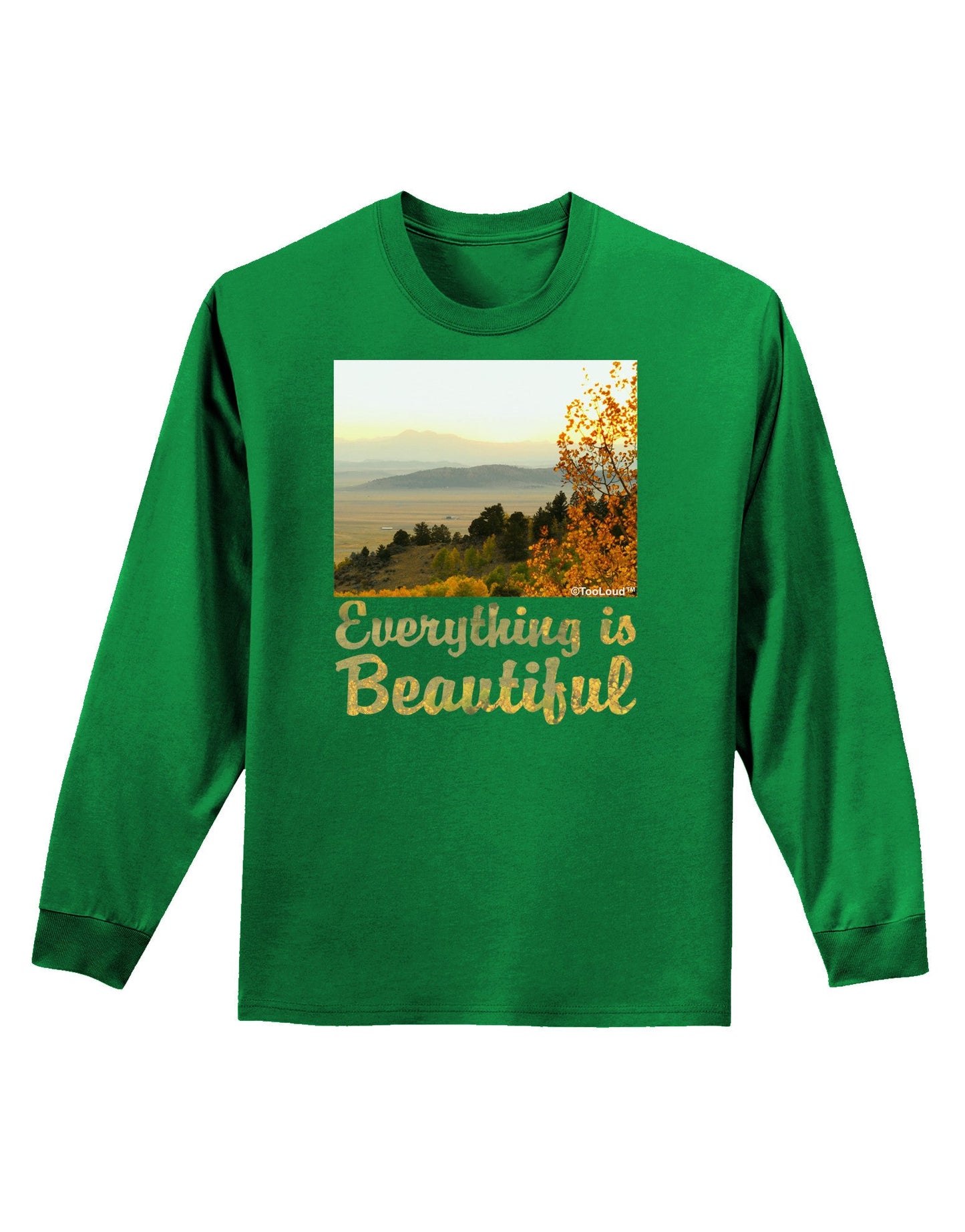 Everything is Beautiful - Sunrise Adult Long Sleeve Dark T-Shirt-TooLoud-Kelly-Green-Small-Davson Sales