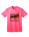 Everything is Beautiful - Sunrise Adult T-Shirt-Mens T-Shirt-TooLoud-Neon-Pink-Small-Davson Sales