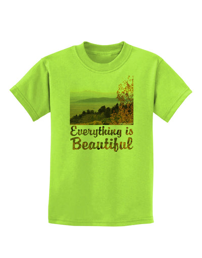 Everything is Beautiful - Sunrise Childrens T-Shirt-Childrens T-Shirt-TooLoud-Lime-Green-X-Small-Davson Sales