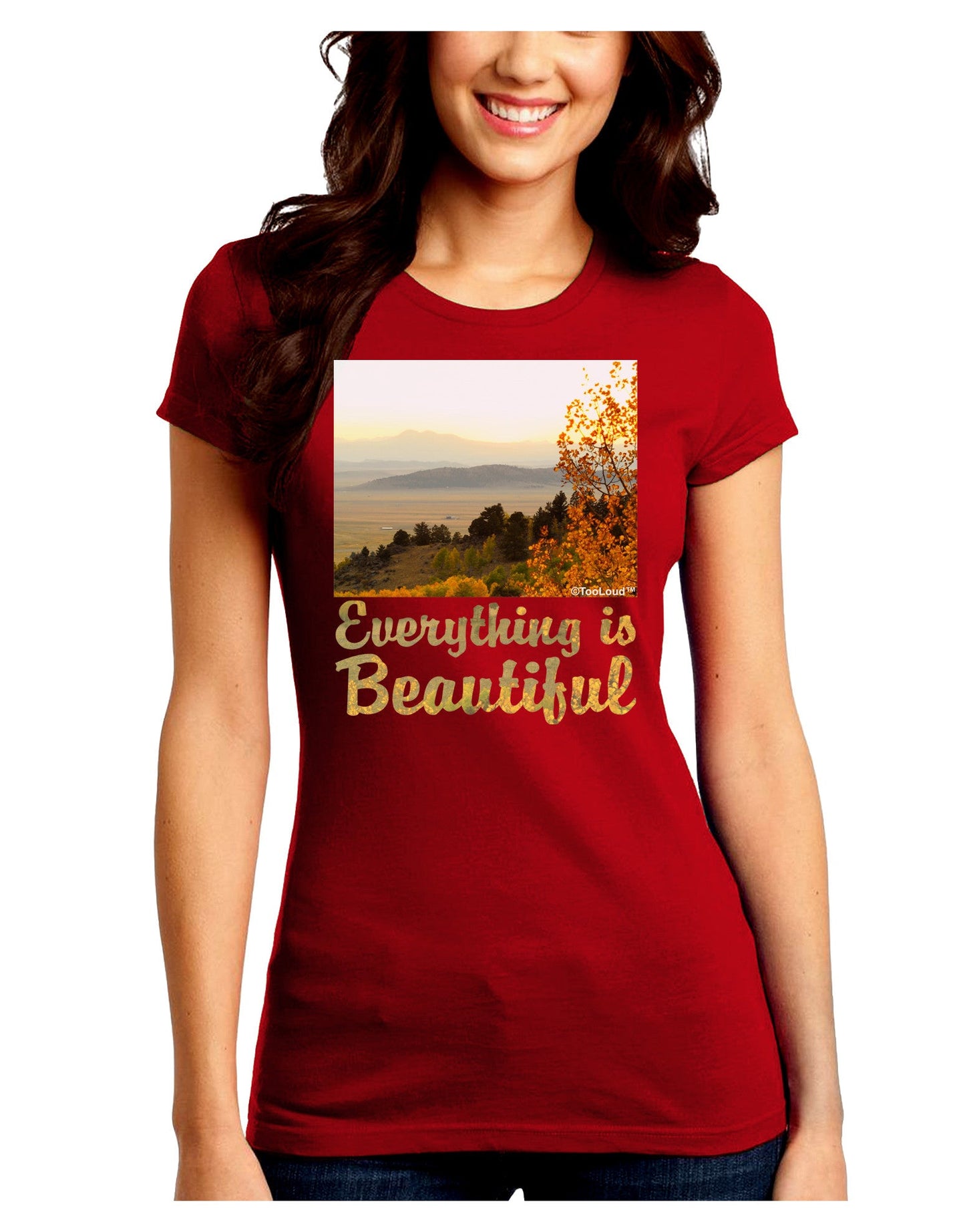 Everything is Beautiful - Sunrise Juniors Petite Crew Dark T-Shirt-T-Shirts Juniors Tops-TooLoud-Red-Juniors Fitted Small-Davson Sales