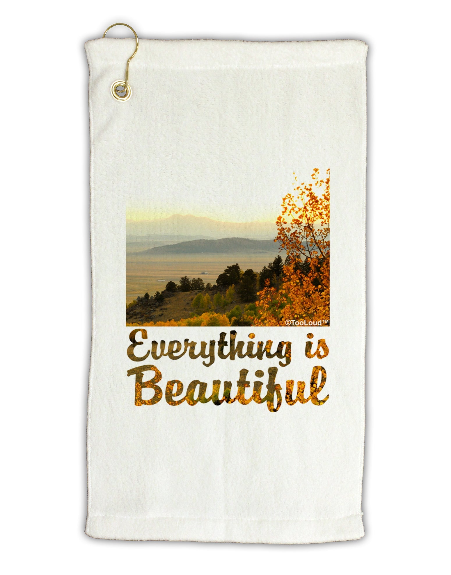 Everything is Beautiful - Sunrise Micro Terry Gromet Golf Towel 16 x 25 inch by TooLoud-Golf Towel-TooLoud-White-Davson Sales
