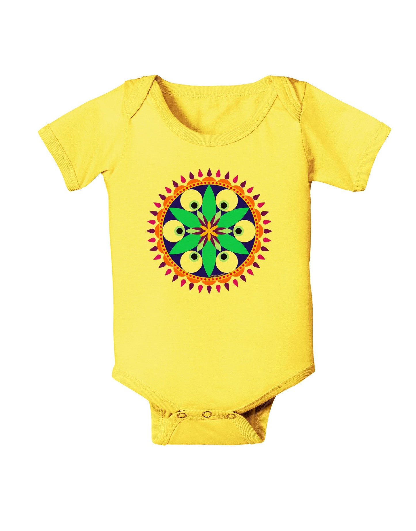 Evil Eye Protection Mandala Baby Romper Bodysuit by-Baby Romper-TooLoud-Yellow-06-Months-Davson Sales