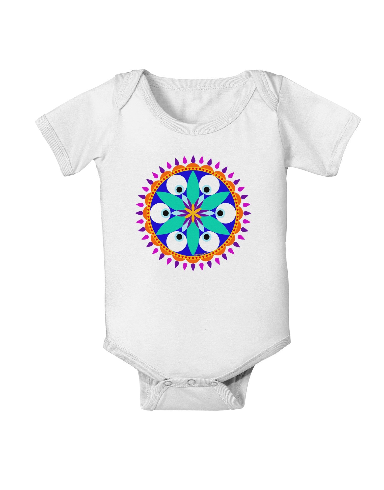 Evil Eye Protection Mandala Baby Romper Bodysuit by-Baby Romper-TooLoud-White-06-Months-Davson Sales