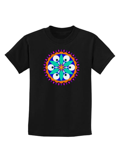 Evil Eye Protection Mandala Childrens Dark T-Shirt-Childrens T-Shirt-TooLoud-Black-X-Small-Davson Sales