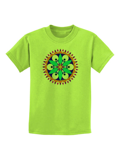 Evil Eye Protection Mandala Childrens T-Shirt-Childrens T-Shirt-TooLoud-Lime-Green-X-Small-Davson Sales