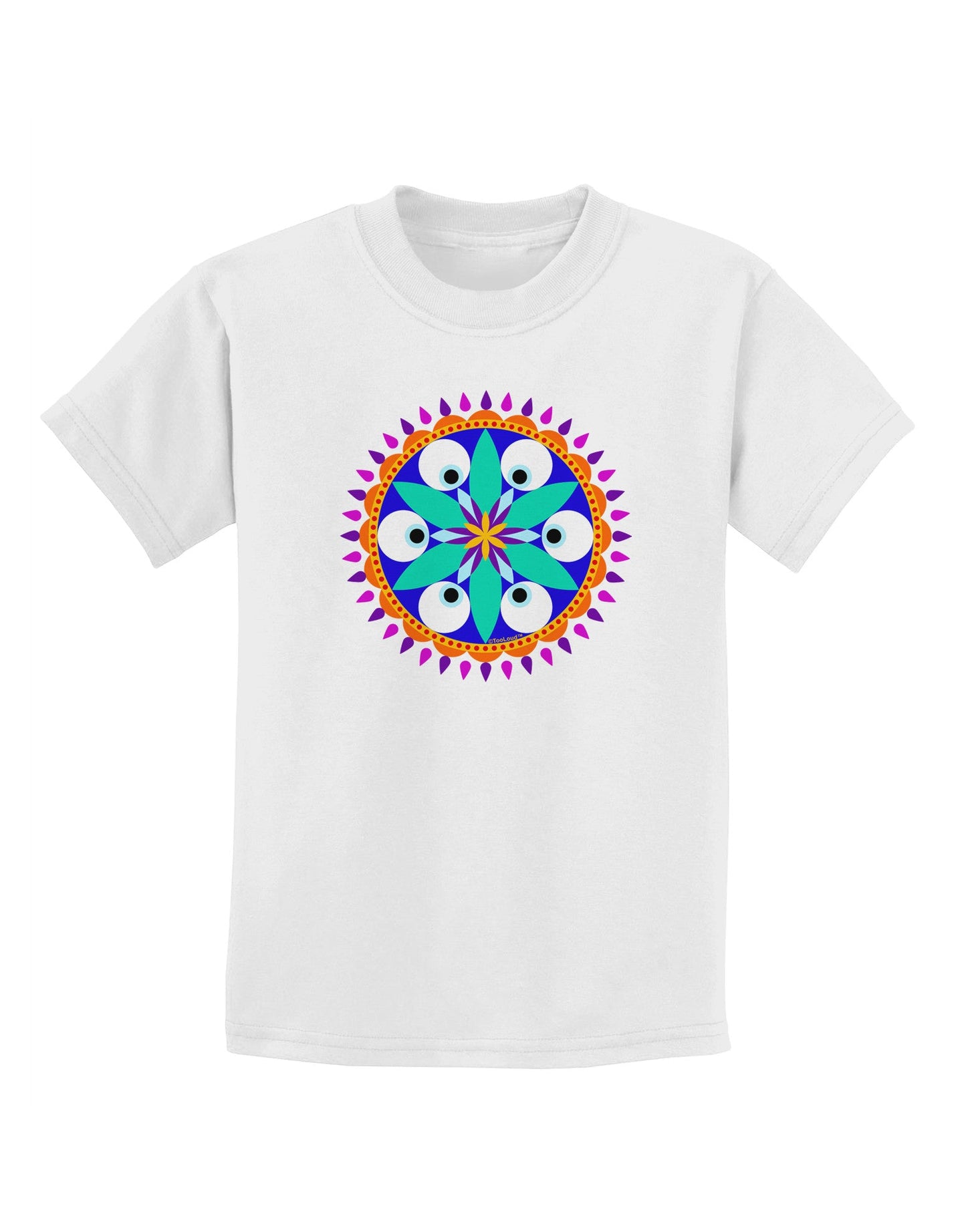 Evil Eye Protection Mandala Childrens T-Shirt-Childrens T-Shirt-TooLoud-White-X-Small-Davson Sales