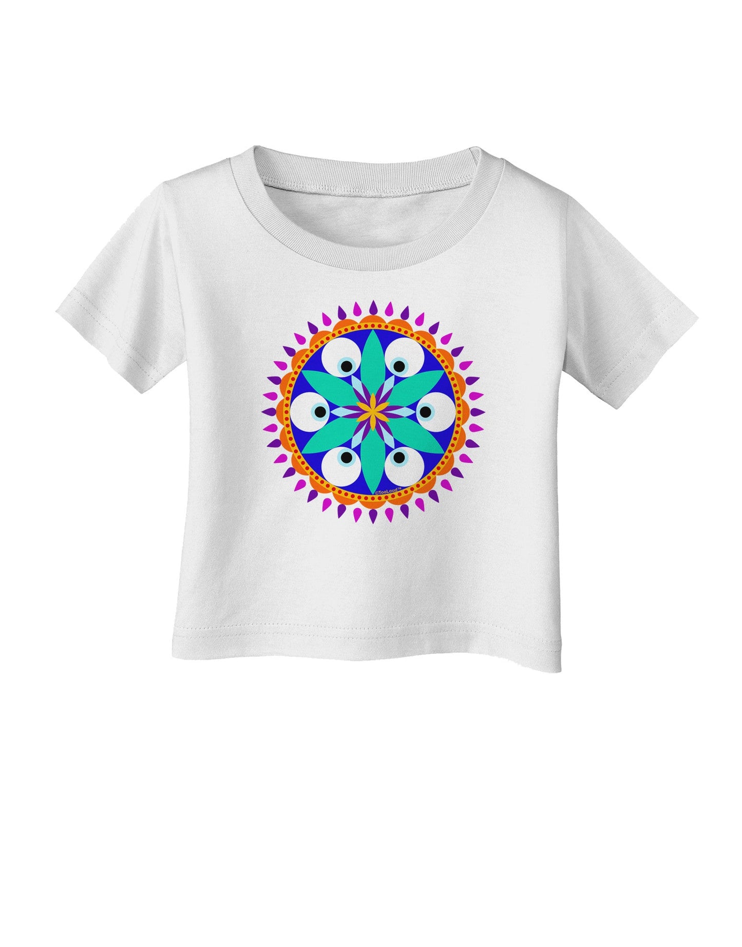 Evil Eye Protection Mandala Infant T-Shirt-Infant T-Shirt-TooLoud-White-06-Months-Davson Sales