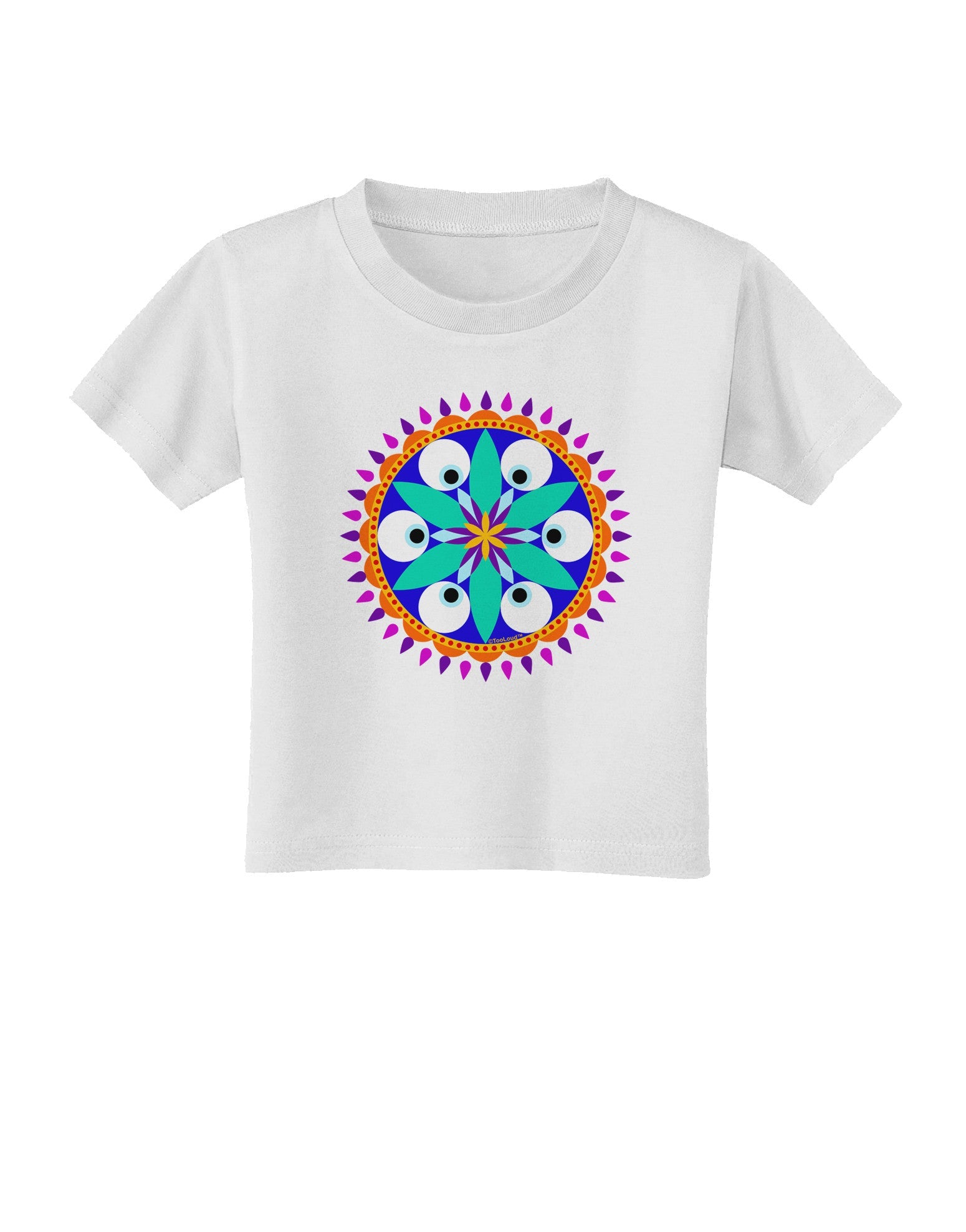 Evil Eye Protection Mandala Toddler T-Shirt-Toddler T-Shirt-TooLoud-White-2T-Davson Sales