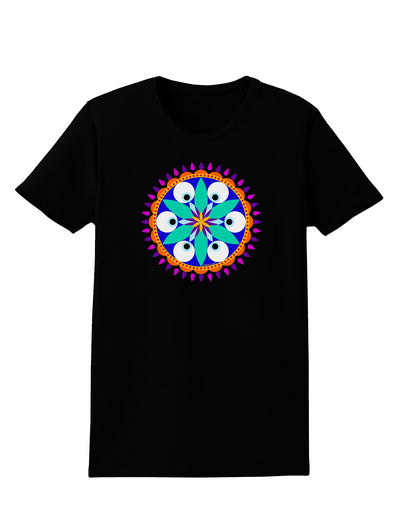 Evil Eye Protection Mandala Womens Dark T-Shirt-TooLoud-Black-X-Small-Davson Sales