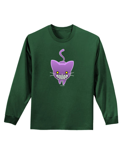 Evil Kitty Adult Long Sleeve Dark T-Shirt-TooLoud-Dark-Green-Small-Davson Sales