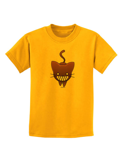Evil Kitty Childrens T-Shirt-Childrens T-Shirt-TooLoud-Gold-X-Small-Davson Sales