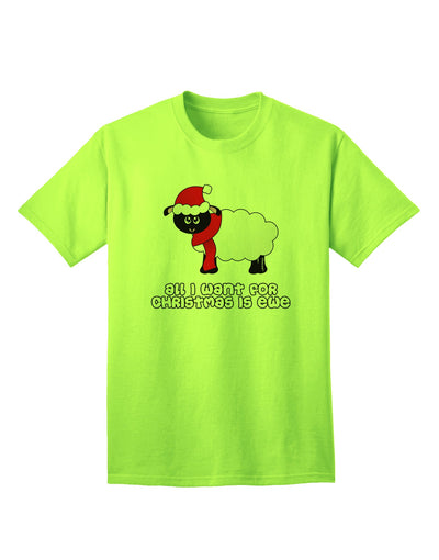 Exclusive Collection: 'All I Want For Christmas Is Ewe' - Premium Sheep Design Adult T-Shirt-Mens T-shirts-TooLoud-Neon-Green-Small-Davson Sales